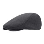 Men's Cotton Blend Flat Ivy Gatsby Newsboy Driving Hat Cap Dark Gray