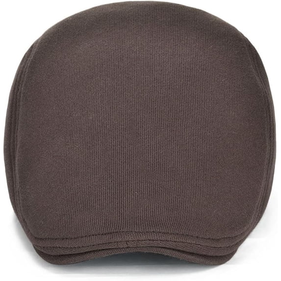 Men’s Vintage Brown Newsboy Flat Cap – Elastic Fit Ivy Gatsby Driving Hat
