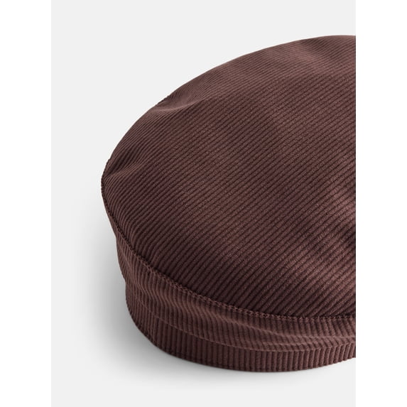 Women’s Chocolate Corduroy Baker Boy Newsboy Cap Vintage Cabbie Beret Hat
