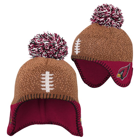 Infant NFL Arizona Cardinals Brown Football Knit Hat with Pom