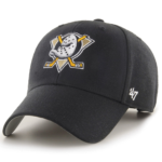 Men 47 Black Anaheim Ducks Wordmark Back Strap MVP Adjustable Hat