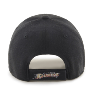Men 47 Black Anaheim Ducks Wordmark Back Strap MVP Adjustable Hat
