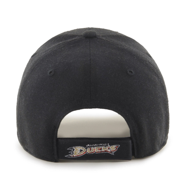 Men 47 Black Anaheim Ducks Wordmark Back Strap MVP Adjustable Hat