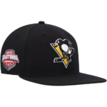 Men 47 Black Pittsburgh Penguins Sure Shot Captain Snapback Hat