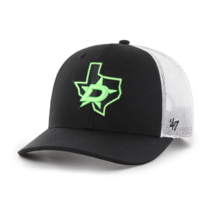 Men 47 Black White Dallas Stars Logo Trucker Adjustable Hat