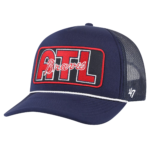 Men 47 Navy Atlanta Braves Local Patch Foam Front Trucker Adjustable Hat