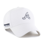 Men 47 White Atlanta Braves Foundational Pinch Offside Adjustable Hat