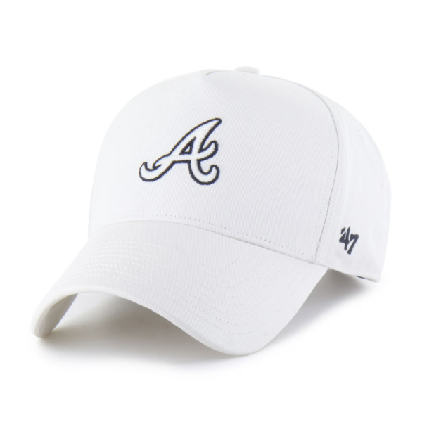 Men 47 White Atlanta Braves Foundational Pinch Offside Adjustable Hat