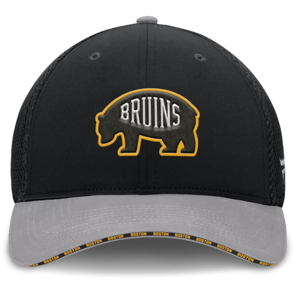 Men Fanatics Black Boston Bruins Fundamentals Span Flex Hat