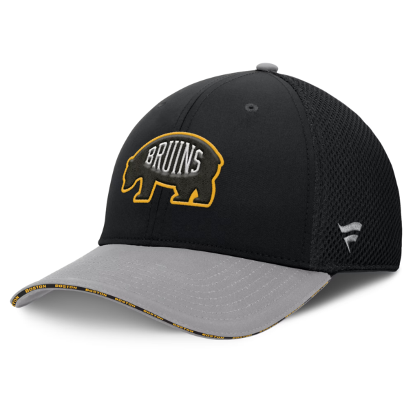 Men Fanatics Black Boston Bruins Fundamentals Span Flex Hat