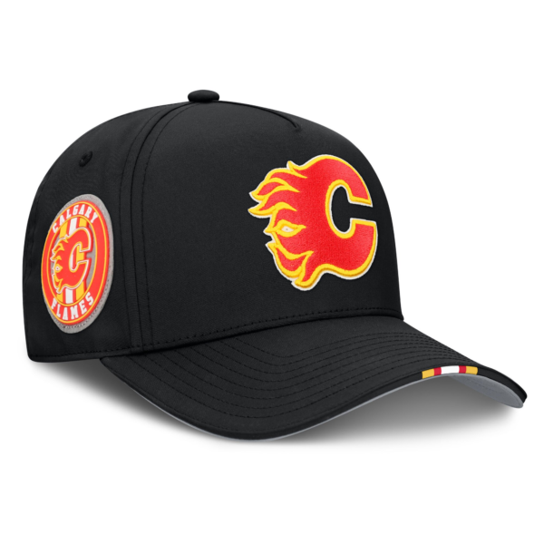 Men Fanatics Black Calgary Flames NHL Draft Authentic Pro On-Stage Podium A-Frame Adjustable Hat