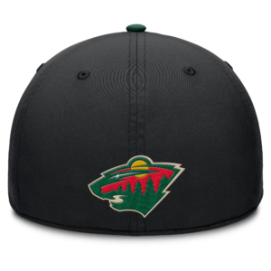 Men Fanatics Black Green Minnesota Wild Authentic Pro Rink Team Code Flex Hat