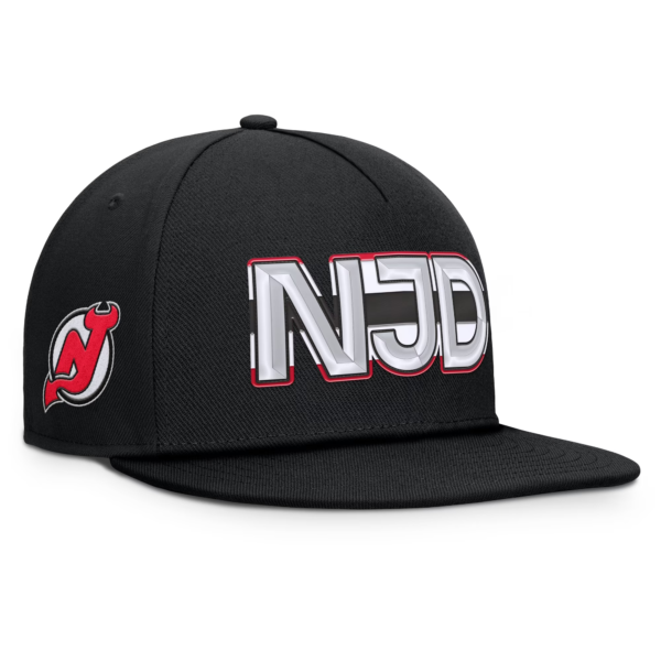 Men Fanatics Black New Jersey Devils Authentic Pro Rink Team Code Snapback Hat