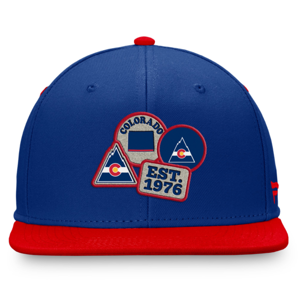 Men Fanatics Blue Red CO Rockies Heritage Patches Fitted Hat