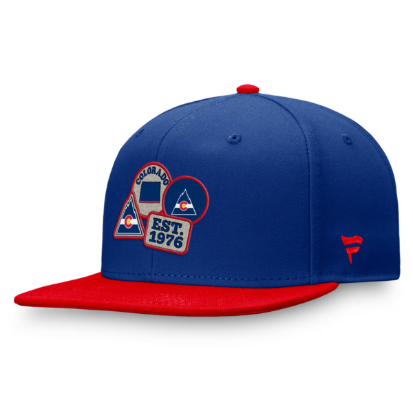 Men Fanatics Blue Red CO Rockies Heritage Patches Fitted Hat