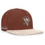 Men Fanatics Brown Cream Pittsburgh Penguins Reminisce Vintage Adjustable-Hat