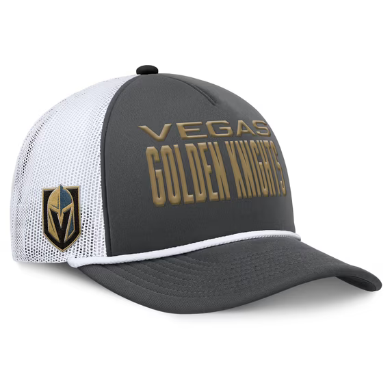 Men Fanatics Charcoal White Vegas Golden Knights Authentic Pro Rink Adjustable Hat