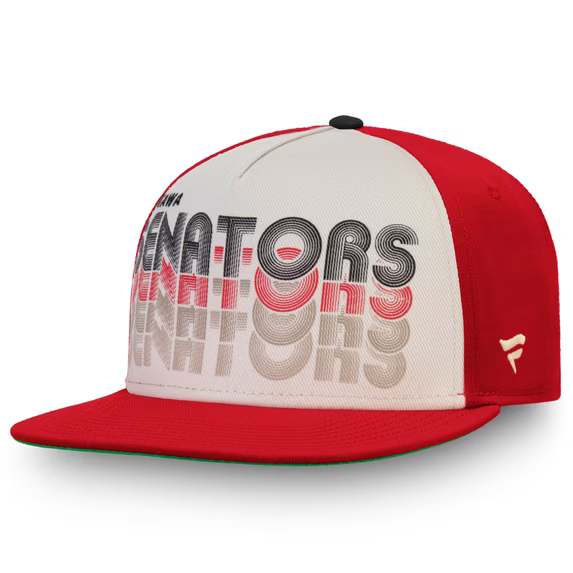 Men Fanatics Cream Red Ottawa Senators True Classic Snapback Hat