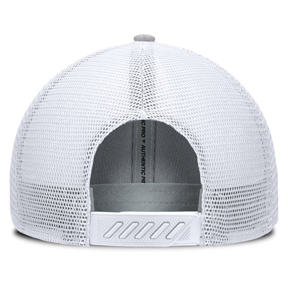 Men Fanatics Gray White Utah Mammoth Utah Badge Trucker Adjustable Hat
