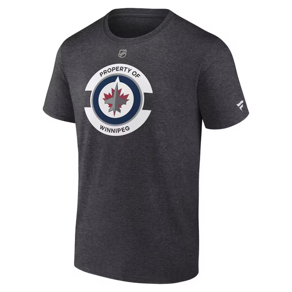 Men Fanatics Heather Charcoal Winnipeg Jets Authentic Pro Core Secondary T-Shirt
