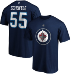 Men Fanatics Mark Scheifele Navy Winnipeg Jets Authentic Stack Name Number Team T-Shirt