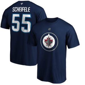 Men Fanatics Mark Scheifele Navy Winnipeg Jets Authentic Stack Name Number Team T-Shirt