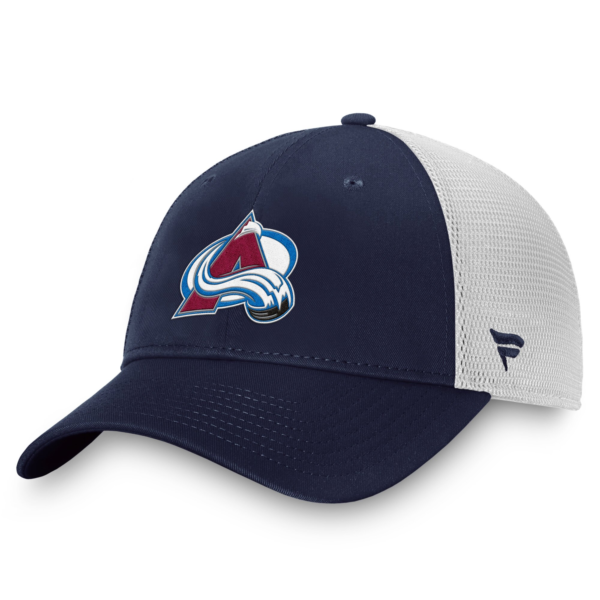 Men Fanatics Navy White Colorado Avalanche Core Primary Logo Trucker Adjustable Hat