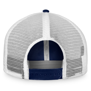 Men Fanatics Navy White Edmonton Oilers Core Primary Logo Trucker Adjustable Hat