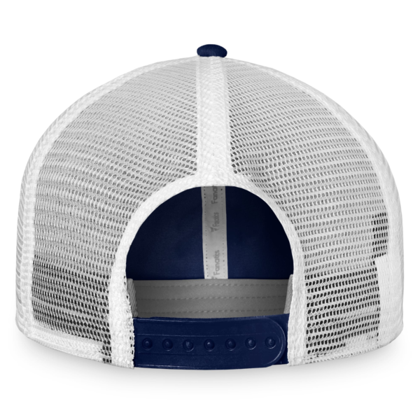 Men Fanatics Navy White Edmonton Oilers Core Primary Logo Trucker Adjustable Hat