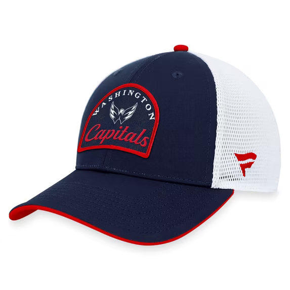 Men Fanatics Navy White Washington Capitals Fundamental Adjustable Hat