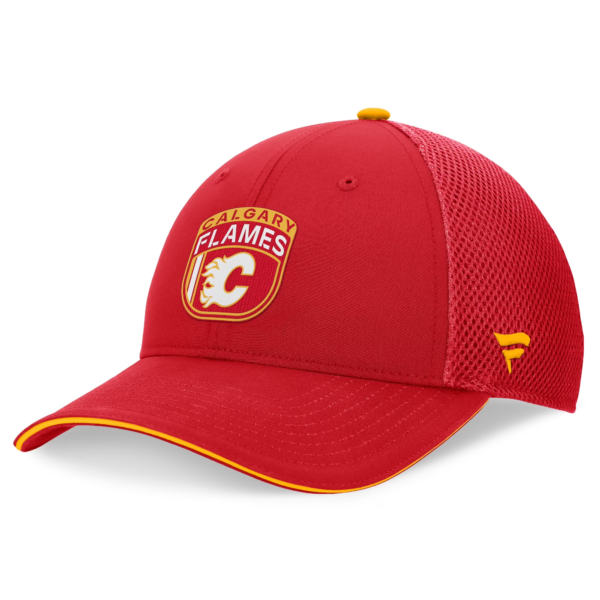 Men Fanatics Red Calgary Flames NHL Draft On Stage Trucker Adjustable Hat