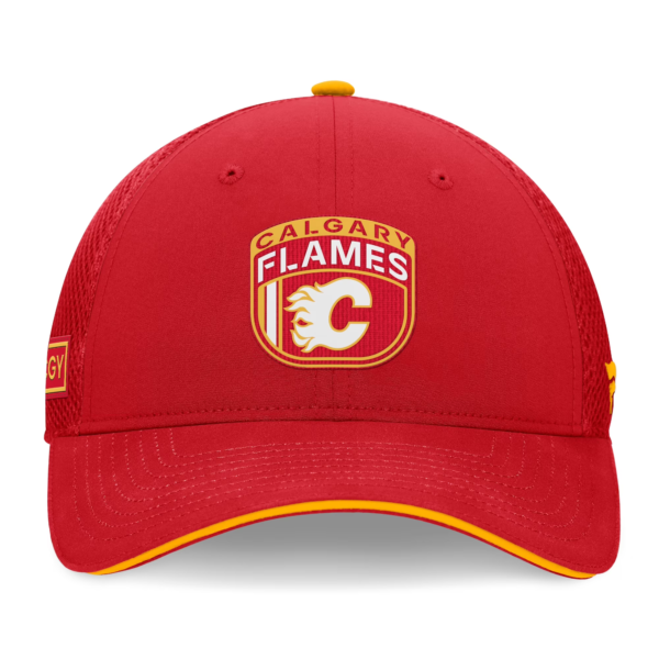 Men Fanatics Red Calgary Flames NHL Draft On Stage Trucker Adjustable Hat