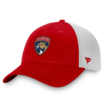 Men Fanatics Red White Florida Panthers Core Primary Logo Trucker Adjustable Hat