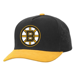 Men Mitchell & Ness Black Gold Boston Bruins May Flowers Pro Crown Adjustable Hat