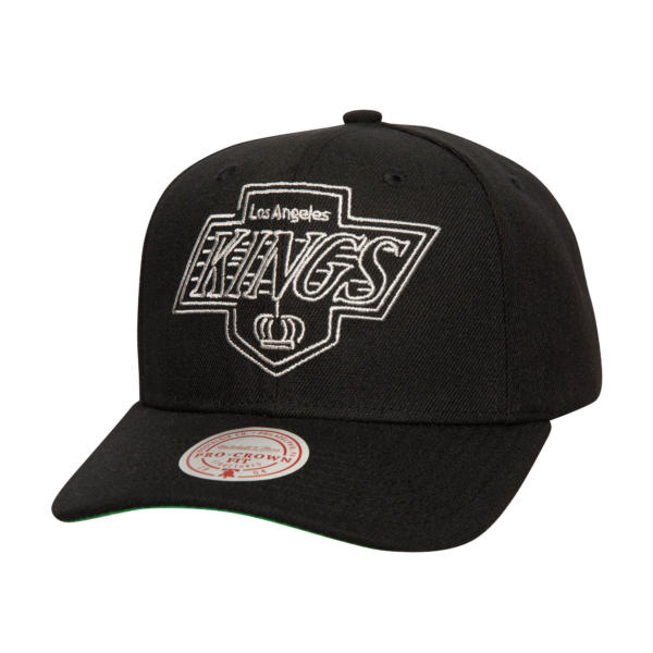 Men Mitchell Ness Black Los Angeles Kings Soul Strike Neon Logo Pro Crown Adjustable Hat