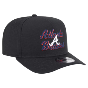 Men New Era Black Atlanta Braves Chainstitch Snapback Hat