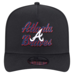 Men New Era Black Atlanta Braves Chainstitch  Snapback Hat