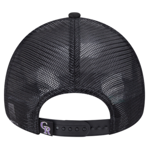 Men New Era Black Colorado Rockies Distressed Adjustable Trucker Hat