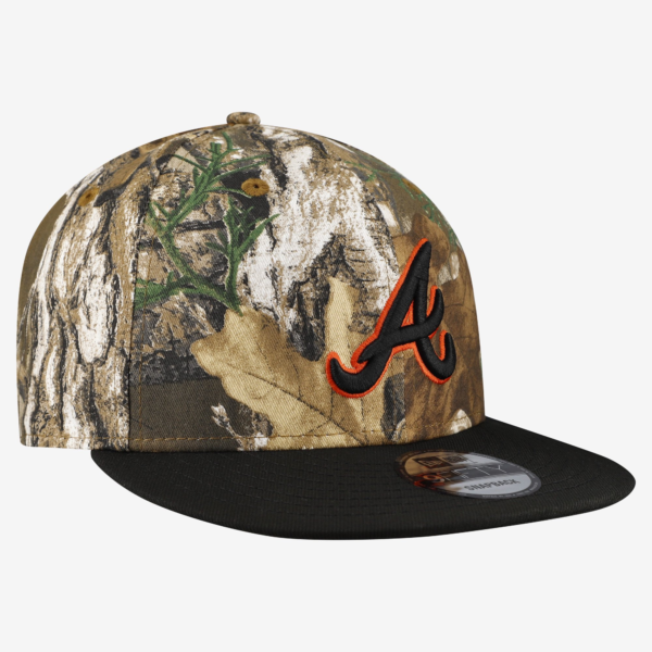 Men New Era Camo Atlanta Braves Realtree Orange Pop Snapback Hat