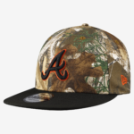 Men New Era Camo Atlanta Braves Realtree Orange Pop Snapback Hat