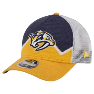 Men New Era Gold Navy Nashville Predators Adjustable Trucker Hat