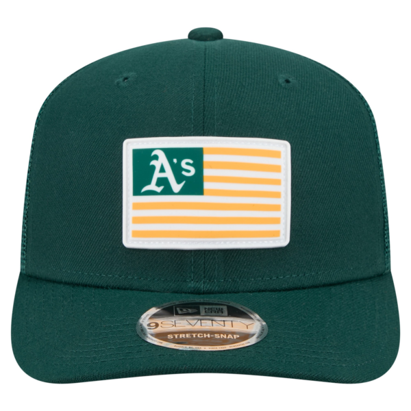 Men New Era Green Athletics Flag Stretch-Snap Hat