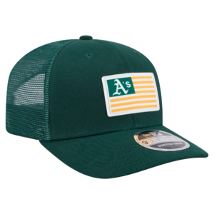 Men New Era Green Athletics Flag Stretch-Snap Hat