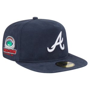 Men New Era Navy Atlanta Braves Championship Side Flag Fitted Hat