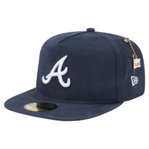 Men New Era Navy Atlanta Braves Championship Side Flag Fitted Hat