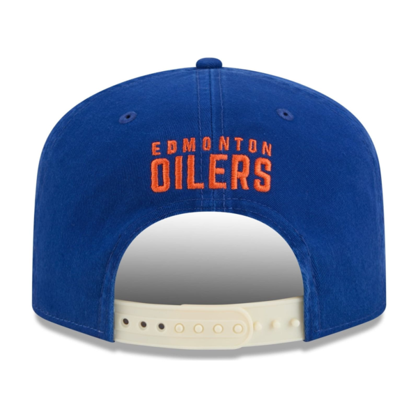 Men New Era Royal Edmonton Oilers Throwback Stanley Cup Champions Side Patch Adjustable Hat