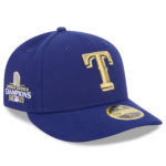 Men New Era Royal Texas Rangers Gold Collection Low Profile Fitted Hat