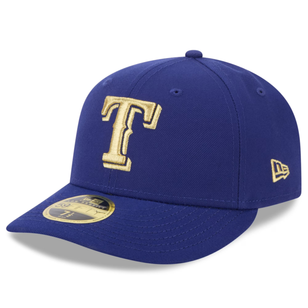 Men New Era Royal Texas Rangers Gold Collection Low Profile Fitted Hat