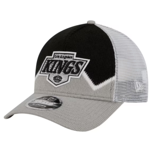 Men New Era Silver Black Los Angeles Kings Adjustable Trucker Hat