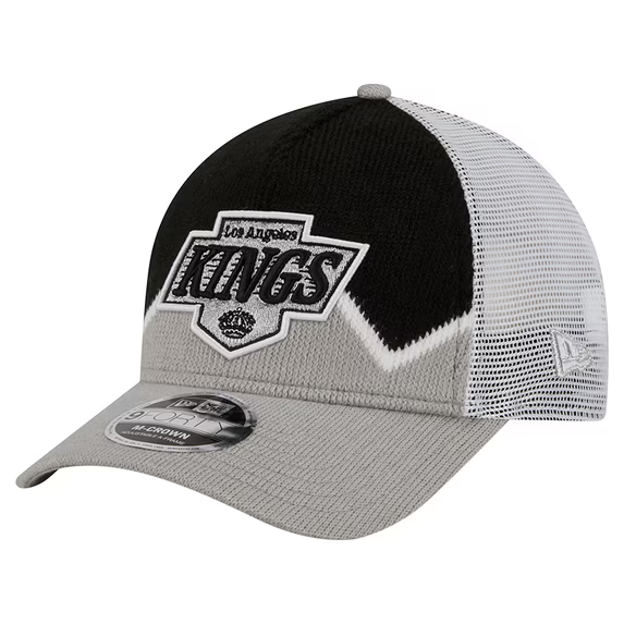 Men New Era Silver Black Los Angeles Kings Adjustable Trucker Hat